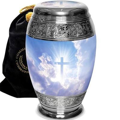 Heavenly Cross Cremation Urn for Ashes Adult Male - Personalized Urn for Ashes for Women Decorative Urns - Beautifully Handcrafted Cross Urn