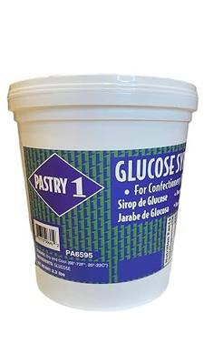 Pastry 1 Glucose Syrup 2.2lb. DE(dextrose equivalent) Rating Of 45-49. GMO Free, Trans Fat Free Liquid Glucose In A Resealable Plastic Pail. Glucose