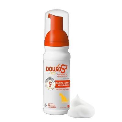 Douxo S3 PYO Medicated Dog Mousse - Bacterial & Yeast Infection Treatment | Chlorhexidine for Dogs; Waterless Shampoo, Antibacterial & Antiseptic, for Dogs Only, Clinically Proven, 5 fl oz