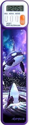 Mark-My-Time Digital Bookmark and Kids' Reading Timer, Orcas | Digital reading timer and bookmark, gift for book lovers, whoopie cushion book mark, kids book marks for boys