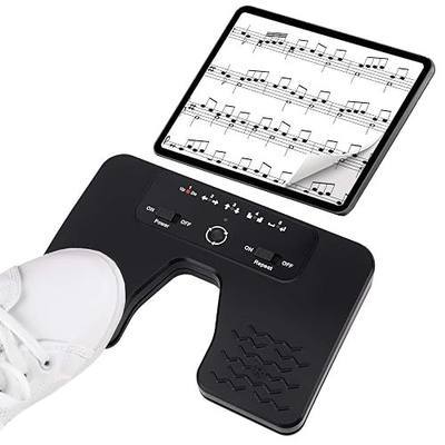 Wireless Foot Pedal Double Switch Music Page Turner for Tablets Smartphones Rechargeable Anti-Skid Pad