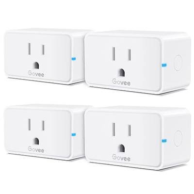 Govee Smart Plug 15A, WiFi Bluetooth Outlets 4 Pack Work with Alexa and Google Assistant, WiFi Plugs with Multiple Timers, Govee Home APP Group Control Remotely, No Hub Required, ETL&FCC Certified | Works with Alexa & Google Assistant, Support Multiple Timers via Govee Home APP, No hub required, ETL
