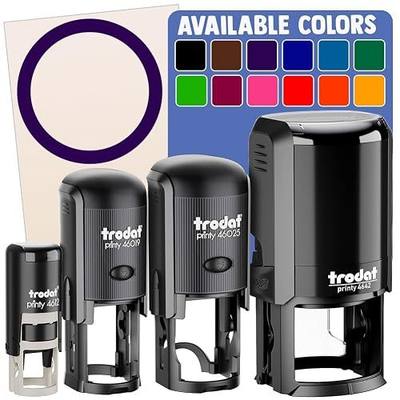Circle Outline Self-Inking Rubber Stamp Ink Stamper for Stamping Crafting Planners - 3/4 Inch Small - Red Ink