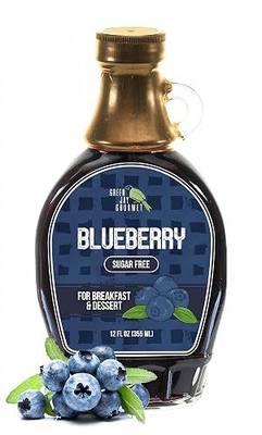 Green Jay Gourmet Sugar Free Blueberry Syrup - Fruit Syrup - 12 Oz | All Natural, Non GMO & Preservative Free, Perfect for Breakfast, Pancakes, Waffles, French Toast, Coffee, Drinks & Desserts