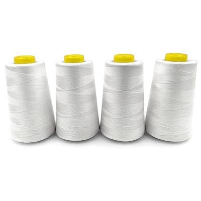 Tortoise 4 Cones of 3000 Yards Each Spool Thread for All Purpose, Serger, Overlock, Quilting, Sewing Machine - 100% Polyester - 40S/2 White