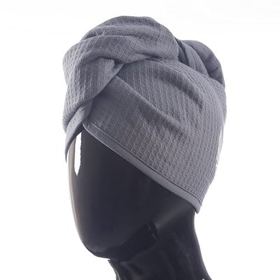 100% Turkish Cotton Hair Towel Wrap for Women,Non Microfiber,400-GSM(Grams per Square Metre),AntiFrizz,Hair Plop Waffle Towels for Curly,Long&Thick Hairs,Turban Head Wrap,1Pack10x26inc