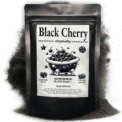 Black Cherry Shimmer Bath Bomb in A Bag - Handmade Scented Bath Bombs for Women,Kids and Men - Bulk Bathbomb Fizzies Perfect for Boys and Girls All Ages (Small, Black)