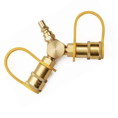 RV Propane Quick Connect Y Splitter Propane Splitter 1/4" Quick Connect Propane Hose Fittings Connector for Rv Stove/Camping Stove/BBQ/Grill/Heater/Trailer/Motorhome