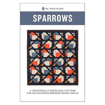 Sparrows Quilt Pattern – Modern Songbird Quilt Design, 65.5" x 71", Beginner Friendly Pen & Paper Pattern