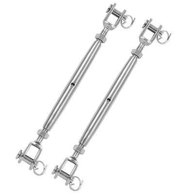 2pcs 1/4" Turnbuckle, Stainless Steel M6 Jaw and Jaw Turn Buckle | Rigging Screw, Closed Body Turnbuckle Jaw for Marine Grade