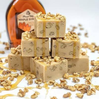 Valley Fudge, Maple Walnut, Fresh Artisan Fudge, Real Butter, Gourmet Candy, Half Pound Package