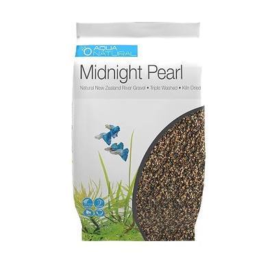 Aqua Natural Aquarium Substrate, Midnight Pearl Gravel, 10lb | 2-4mm, For Aquascaping, For Aquariums, For Vivariums and Terrariums