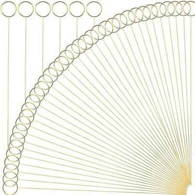 H&W 12''L Golden Ring Loop Round Shape Card Holders 40PCS Floral Picks Clips for Wedding & Flower Arrangements, DIY Craft Wire Clip Table Card Holders Note Photo Picture Memo Holder Cake Topper (Ring)