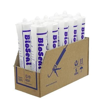 Clear BioSeal Waterproof Caulk & Sealant 100% RTV Silicone Sealant, 10oz Cartridge, Low Odor & Won't Yellow Silicone Clear, (Pack of 10)