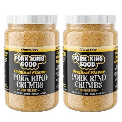 Pork King Good Pork Rind Breadcrumbs, Original, 2 Pack | Keto Friendly, Paleo, Gluten-Free, Sugar Free, Zero Carb