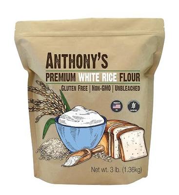 Anthony's Premium White Rice Flour, 3 lb, Gluten Free, Non GMO