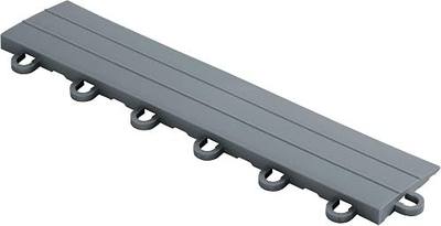 Speedway Looped Edge for Garage Floor Tile, 12x2.75x0.5, Grey, 10-Pack | Professional finished border | Tool-free snap-on install | Durable polymer | Color-matched design