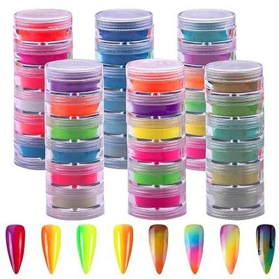 Duufin Pigment Powder for Nails 36 Colors Nail Pigment Powder | Colorful Luminous Iridescent Pearlescent Pigments for Nail Art, Body and Crafts