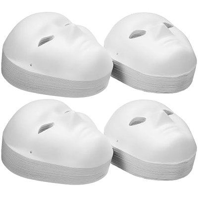 Sumind 36 Pcs Paper Mache Masks White DIY Full Face Masks 2 Sizes Paintable Paper Mache Art for Masquerade Party Mardi Gras Artistic Projects Halloween Cosplay supplies