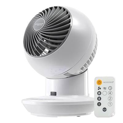 IRIS USA WOOZOO Air Circulator Fan with Remote, 3 Speeds, Quiet Fan, White | 52ft Max Air Distance, 90° Adjustable Tilt