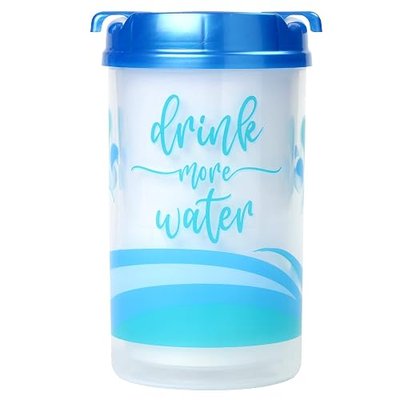 Plum Hill Hospital Cup with Lid and Straw, 32 oz Tracker Mug & Handle | Lightweight Plastic Water Cup with Measurement Lines for Tracking, H2O Bottle
