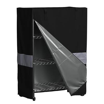 Wire Shelf Cover Dustproof Heavy Duty 600D Storage Rack Cover 48x24x72 | Side pockets, dual front zippers, hook & loop secure fit, breathable vent design for organized storage spaces