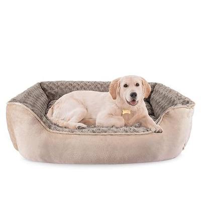 JOEJOY Rectangle Dog Bed for Large Medium Small Dogs - Washable Orthopedic Sofa Bed, Soft Breathable Puppy & Pet Cuddler, Durable Calming Dog Bed with Anti-Slip Bottom, Multiple Sizes, Beige