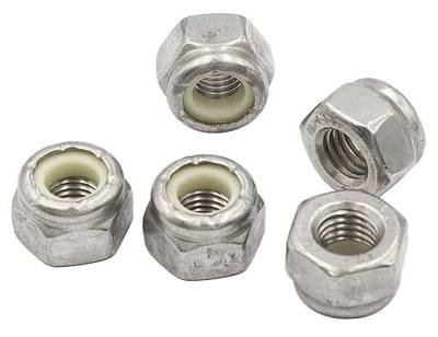 LBY 50pcs Lock Nuts, 1/4-28 Nylon Insert Hex Lock Nuts, 304 Stainless Steel (Silver)