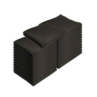 Arkwright Restaurant Cloth Napkins - (Pack of 25) Spun Polyester Dinner Napkin with Hemmed Edges - Ideal for Dinner, Wedding, Party, Banquet, Kitchen, 20 x 20 in, Black