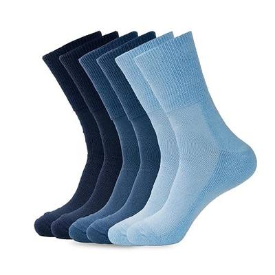 1SOCK2SOCK 6 Pack Diabetic Crew Socks, Therapeutic, Non-Binding Circulatory Silky Soft Cushioned Socks