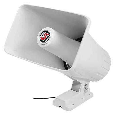 5 CORE 8 Inch PA Horn 250W Loud Speaker Bull Horn Loud Audio 8Ohm All Weather Indoor Outdoor Use Bracket and Hardware Included - HW 508 WH