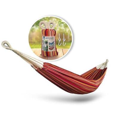 Bliss Hammocks BH-400-TA 40" Wide Hammock w/Hand-Woven Rope Loops & Hanging Hardware, Outdoor, Patio, Backyard Durable, Cotton and Polyester Blend, 220 Lbs Capacity, Toasted Almond