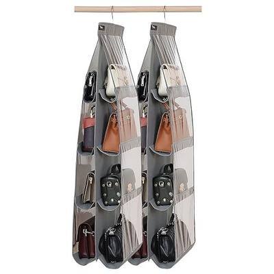 Purse Organizer - 2 Pack, Purse Hanger、 Heavy Duty、Purse Organizer for Closet、Thicken Metal Hooks,Hand Bag Storage Organizer、Purse Organizer, Grey