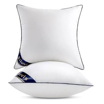 Siluvia Pillow Insert 20x20 Inch Set of 2 for Sofa, Couch, and Bed | 100% pure cotton cover, soft and breathable