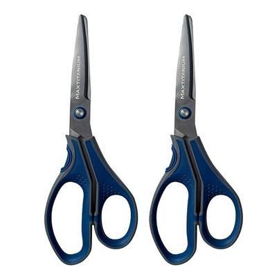 Woots MaxTitanium 8" Non-Stick Scissors with Dual Curved Technology HD for Shipping Office School Gardening 2 Pack