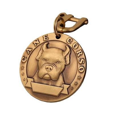 Pure Copper Pet ID Tags - 3D Relief Custom Dog Name Tags with Personalized Lettering on Front and Back, Up to 4 Lines of Text (Up to 25 Characters per Line)