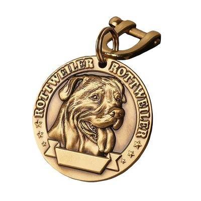 Pure Copper Pet ID Tags - 3D Relief Custom Dog Name Tags with Personalized Lettering on Front and Back, Up to 4 Lines of Text (Up to 25 Characters per Line)