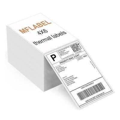 MFLABEL 4x6 Direct Thermal Labels (1000 Labels) 4" x 6" Perforated Shipping Labels Compatible with Zebra Printers Fanfold Thermal Label Stickers for Shipping Packages - 1 Stacks White Labels