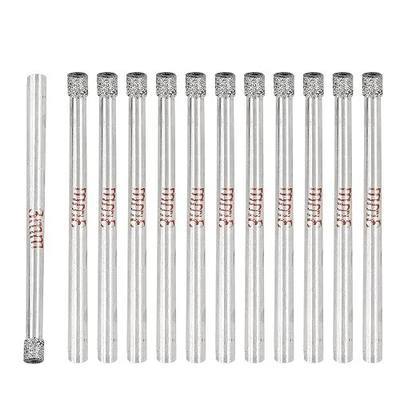 Luomorgo 12Pcs 3mm/1/8 inch Diamond Hole Saw | 1/5 inch Cutting Depth, For Glass Ceramic Marble Porcelain Tile, Granite Quartz Gemstone, Diamond Drill Bits