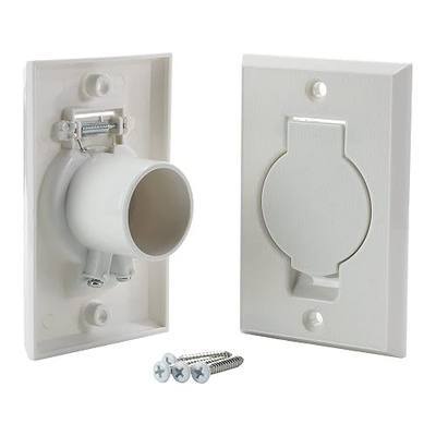 Pokin Standard Central Vacuum Wall Plate Inlet Valve Cover, for Beam Central Vac Installation Parts, Nutone Vacuum Wall Plate, White Round Door - 2 Pack