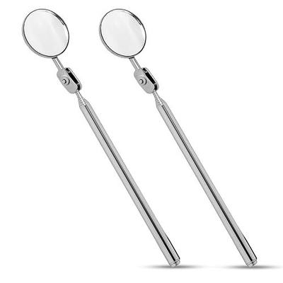 Harrier Hardware 2-Pack Telescoping Inspection Mirror Extendable 5-21 Inch Long Handle 1.2-Inch Swivel Mirror Mechanic Automotive Tool Pocket-Sized