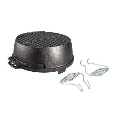 Lodge L12RG Portable Kickoff Grill, Cast Iron, 12-In. Round - Quantity 1, Black