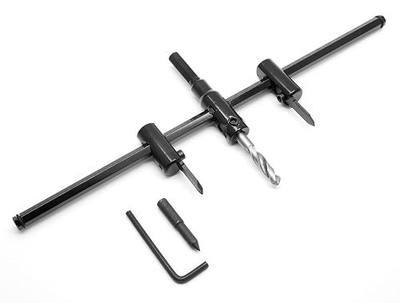 Black Adjustable Hole Saw, 1-3/16" to 11-3/4" (30 to 300mm) | Heavy Duty, Adjustable Circle Cutter Drill Bit Tool, For Drywall Wood Plaster