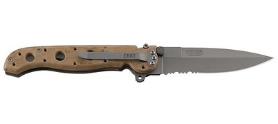 CRKT M16-13ZM EDC Folding Pocket Knife: Everyday Carry, Serrated Edge Blade, Automated Liner Safety, Desert Nylon Handle, Pocket Clip