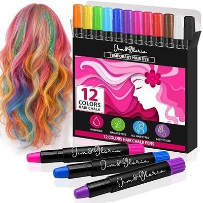 Jim&Gloria Dustless Hair Chalk for Girls Washable Dye, Toys Birthday Gifts for Girls Makeup Kit, Temp Paint Temporary Hair Color for Teenage Grils, Teen Girl Gifts or Adults