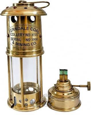 100% Working Brass 7" Miner Lamp Antique Maritime Ship Boat Oil Lantern Home Decor Gift