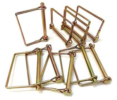 Wire Lock Pin, Trailer Coupler Pin,Hitch pin,1/4 Inch, 10 Pieces, Square, Gold