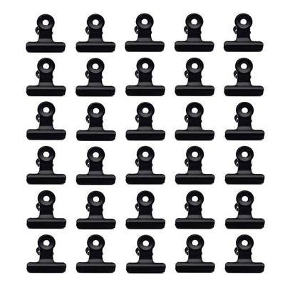 30 Pack Black Metal Bulldog Binder Clips for Food Bags,Paper Pictures, Crafts Hanging Art, Home Office Supply (1.25 Inch)
