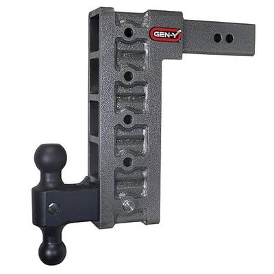 GEN-Y Hitch Tow Hitch for 2.5" Receiver - 12" Drop/Rise with 5 Adjustable Positions, Includes Dual Ball Mount and Locking Pin, 21,000 lbs Towing Capacity, 3,000 lbs Tongue Weight, Silver