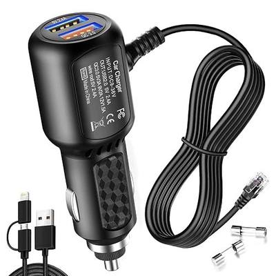 Radar Detector Power Cord,for Uniden Escort Valentine Beltronics Passport Cobr etc Radar Detector,with Dual USB QC3.0 Quick Charger(RJ11
